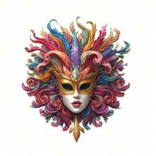 1pc/2pcs/3pcs Masquerade Heat Transfer Prints, DIY Ironing Fabric Stickers Suitable For T-Shirts, Hoodies, Baseball Caps, Canvas Bags - L - View 4