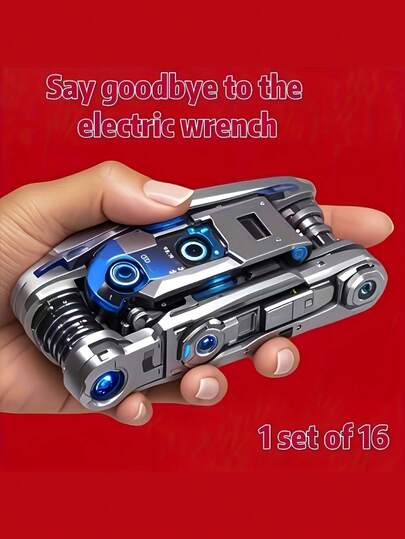 4-Season 16-In-1 Wrench Set - Universal Tool With Anti-Slip Handle And Rotating Design, Durable And Easy To Use For Home And Car Repair Tasks, Home Maintenance, Car Maintenance, Compact Tool, Versatile Wrench, Sturdy Build, Highquality Steel