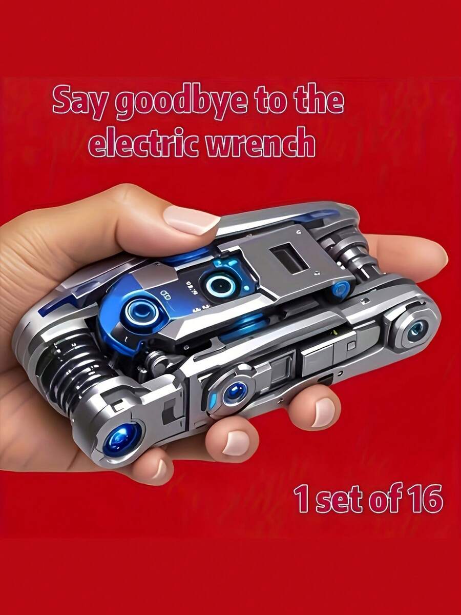 4-Season 16-In-1 Wrench Set - Universal Tool With Anti-Slip Handle And Rotating Design, Durable And Easy To Use For Home And Car Repair Tasks, Home Maintenance, Car Maintenance, Compact Tool, Versatile Wrench, Sturdy Build, Highquality Steel - Multicolor - View 1