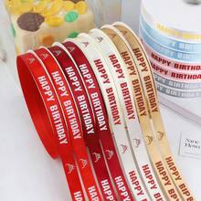 5 Yards/Pack Birthday Cake Ribbon, English Letter Colorful Ribbon Gift Box Baking Bouquet Decor Tie Ribbons, Designed For Birthday, Party, Gift Bouquet Baking Packaging, Adding Ceremony To Every Heartfelt Gift - 8 - View 2