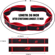 1条瑜伽阻力带，无背肩部健身器材，分段编号拉伸带 - 彩色 - 查看 4