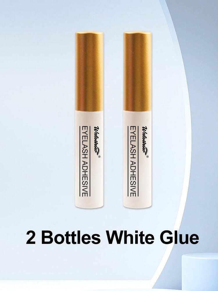 Waloshow 1-5 piezas Pegamento para pestañas postizas de 5ml, pegamento para pestañas postizas con forma súper, pegamento para extensión de pestañas en racimo de secado rápido y larga duración, resistente al agua y sin látex, adecuado para ojos sensibles para DIY de pestañas postizas (Blanco) - Blanco - Añade 9