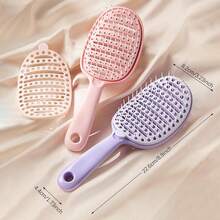 Self-Cleaning Hair Brush With Removable Pads, Easy To Clean Hair, Smooth Comb Without Pulling, Suitable For Women, Children, And Coarse Curly Hair Scalp Massage - Multicolor - View 7