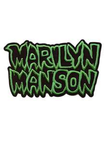 1PC Marilyn Manson Name Logo Patch Heavy Metal Rock Band Embroidered Iron On - Multicolor - View 1
