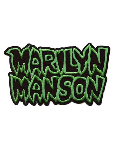 1PC Marilyn Manson Name Logo Patch Heavy Metal Rock Band Embroidered Iron On