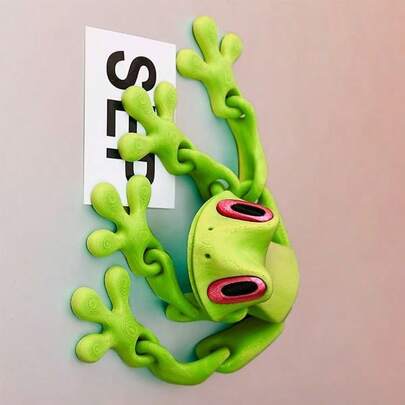 1pc 3D Frog Printed Fridge Magnet, Realistic Frog Shaped Magnetic Decor To Bring Vitality To The Kitchen