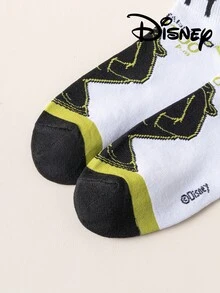 Disney 5双装女士短袜礼品套装，夏季袜子，米奇、米妮、唐老鸭、黛丝卡通图案，舒适透气时尚袜子 - 彩色 - 查看 10