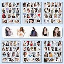 100 piezas Pegatinas del grupo de chicas KATSEYE - Collage de fotos de ídolos K-Pop, incluye poses y atuendos icónicos, recortes asimétricos autoadhesivos, adecuados para manualidades DIY, portátiles, pegatinas - Tarjetas fotográficas de fans de K-Drama (Miembros de KATSEYE) (Estilos aleatorios) - Multicolor - Ver 10