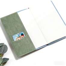 Cuaderno de anillas A5 con impresión, libreta de oficina para reuniones de negocios, cuaderno de alta gama con impresión - Libro estampado verde A5 - Ver 2