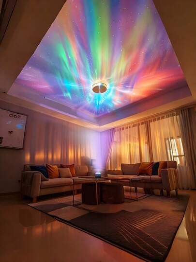 1pc Galaxy Star Projection Lamp, Features Multi-Color Patterns And Remote Control, Suitable For Bedroom, Water Wave Projection, Home Theater, Gifts, Camping, Wedding Decoration. Impressive Projection Lamp Gift. USB Interface Electronic Lamp Computer Accessory