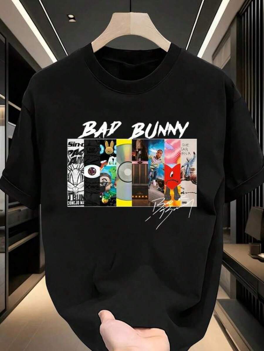 Manfinity Hypemode Men Street Style Graphic Print T-Shirts - 黑色 - 查看 1