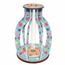 LaoJieYuan 2026新款木质蓝粉色钻石画花瓶钻石画桌面摆件套装，含水钻桌面装饰品，适合成人初学者DIY工艺品钻石画 - 款式15-需要自己貼鑽 - 查看 3