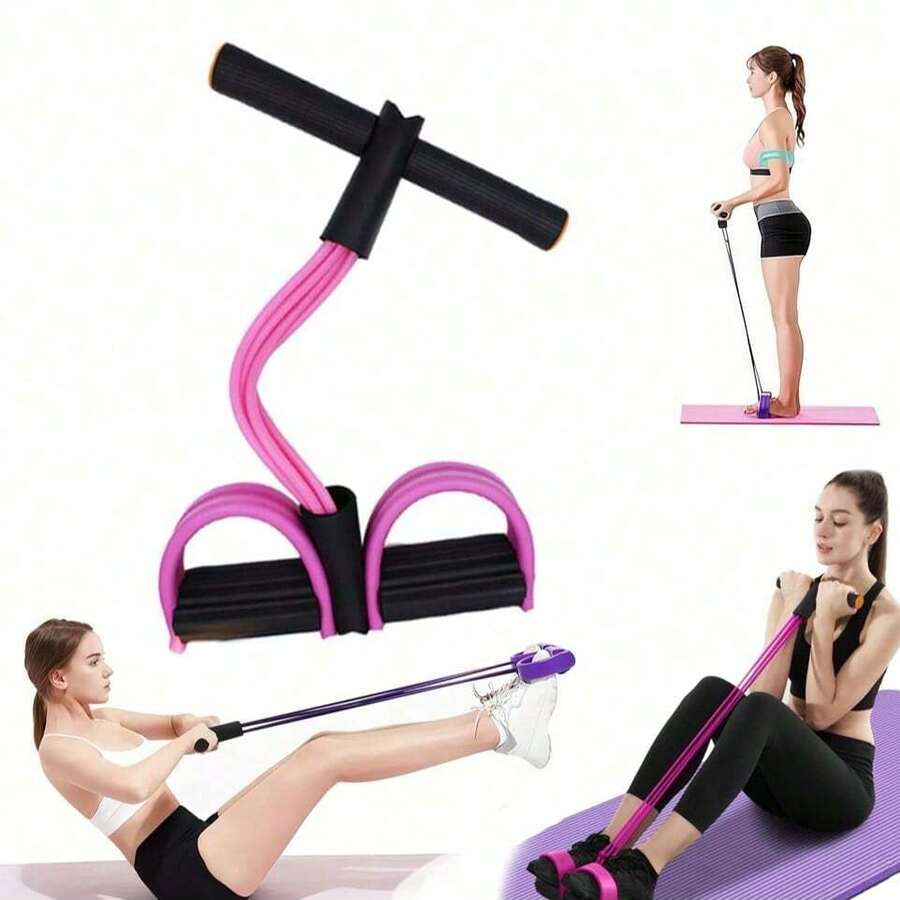 Multifunctional Tension Rope, 6 - Tube Elastic Yoga Pedal Puller Resistance Band, Natural Latex Tension Rope Fitness Equipment, Suitable For Abdomen/Waist/Arm/Leg Stretching And Weight - Loss Training - Multicolor - View 1