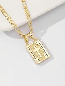 1 chiếc dây chuyền nữ bằng đồng mạ vàng 14K, có 3 kiểu dáng, với các họa tiết Đức Mẹ Guadalupe, Thánh Jude, Thánh Benedict đính đá Cubic Zirconia, kiểu dáng tôn giáo cổ điển, phù hợp để đeo hàng ngày và đi nhà thờ, món quà phụ kiện tín ngưỡng tinh tế. - Vàng - Xem 5