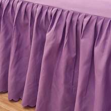 1pc Ruffled Soft Brushed Bed Skirt (Pillow Case Not Included) - Purple - View 2