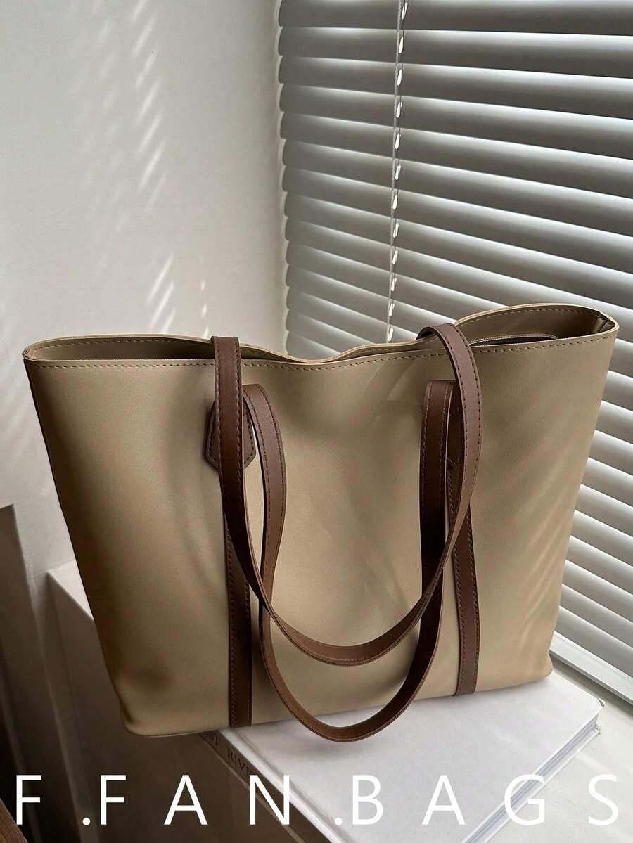 Women's Fashionable And Versatile Tote Bag For Daily Commute - Brown - View 1