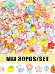 10/30/70pcs Cute Slime Decoration Set - Japanese Style Resin Flat Decorative Pieces, Suitable For Crafts, Mini Decorative Phone Cases, Scrapbooking And DIY Decoration (Multi-Color) - Kawaii Mix Style - View 8