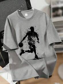 3pcs Basketball Themed Printed Sports T-Shirts, Suitable For Boys Casual Wear, Round Neck Short Sleeve, Basketball Theme, Suitable For Teenagers Sports Tops, Spring/Summer - Multicolor - View 6
