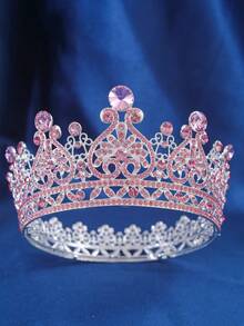 1pc Elegant Queen Crystal Crown, Bridal Wedding Hair Accessory, Women's Party/Event/Ball Tiara, Valentine's Day Gift,Summer,Beach - Multicolor - View 10