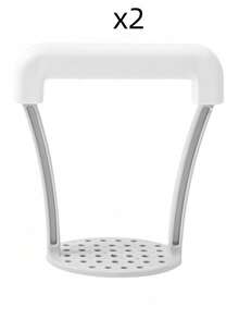 1个手动土豆捣碎器，塑料手摇式捣碎工具，厨房蔬果压碎器，G型捣碎器，必备厨房工具 - 白色 - 查看 8