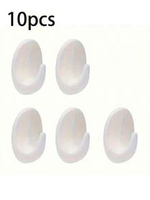 5pcs/10pcs Reusable Oval Sticky Wall Hooks, Heavy Duty Practical Hanging Hooks For Room, Home, Kitchen, Bathroom, Bedroom Decor - View 11