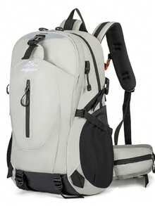 1pc Mountain Peak Embroidery + Multi-Pocket Design Waterproof Nylon Large Capacity Decompression Backpack, Zipper Closure, Outdoor Hiking, Trekking, Daily Commute - Multicolor - View 16