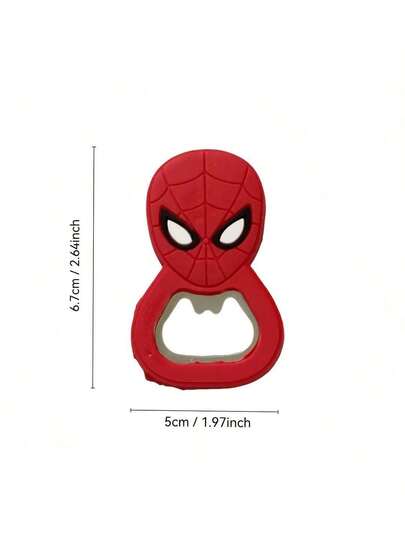 2pcs/Set [Spider Man Cool Style] Red And Black Mask Shaped Silicone Bottle Opener Superhero Theme Party Small Gift Home Portable Bottle Opener New Year's Gift, Valentine's Day Gift, Easter Gift
