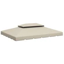 Outsunny Techo de Repuesto para Cenador, 4x3 m, Cubierta de Repuesto con Doble Techo, 8 Orificios de Drenaje, SOLO Toldo de Recambio para Pabellón Gazebo - Beis - Ver 11