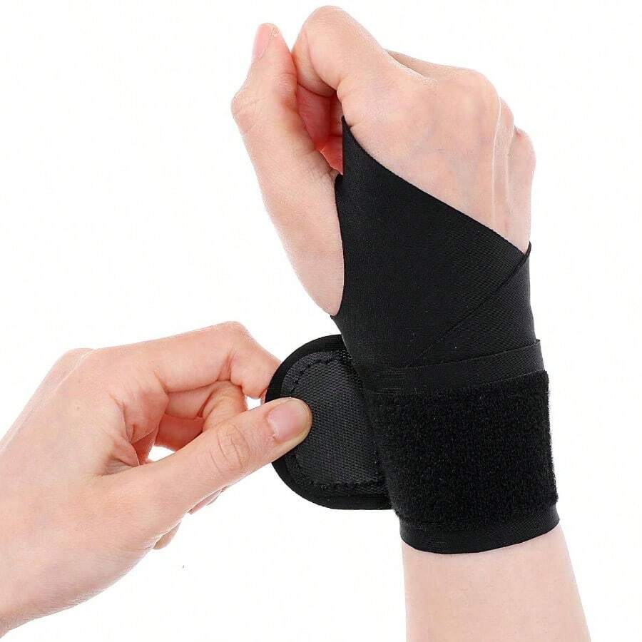 2 Pcs Wrist Brace Carpal Tunnel Wrist Brace Protector Wraps Tendonitis Wrists Joint Elastic Breathable Comfortable Material Women Men Right Left Hands Black - 最初的 - 查看 1