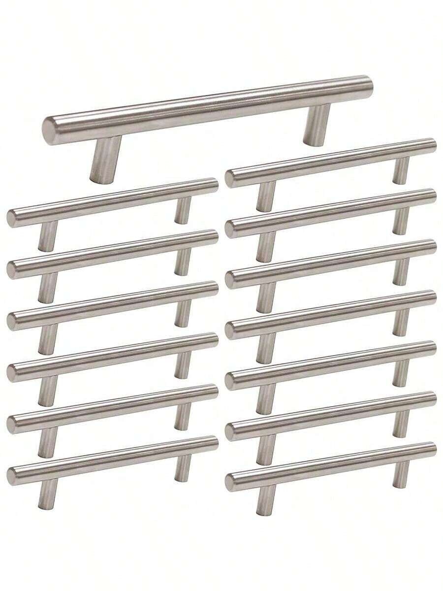 15 Pack Brushed Nickel Cabinet Pulls 3 Inch Handles Stainless Steel Cabinet Hardware For Kitchen And Bathroom Cabinets, 5 Inch Overall Drawer Pull - 15 - View 1