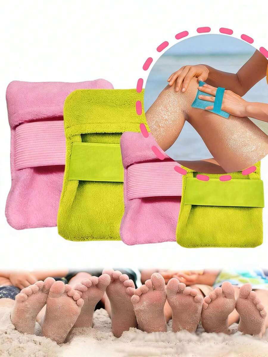 1. 便携式沙滩除沙清洁工具 - 无需电池，符合人体工学设计，采用柔软织物和去角质刷毛，结构紧凑，适合旅行，是海滩度假、露营、户外活动的理想之选，蓝色，沙滩配件 - 均碼 - 查看 1