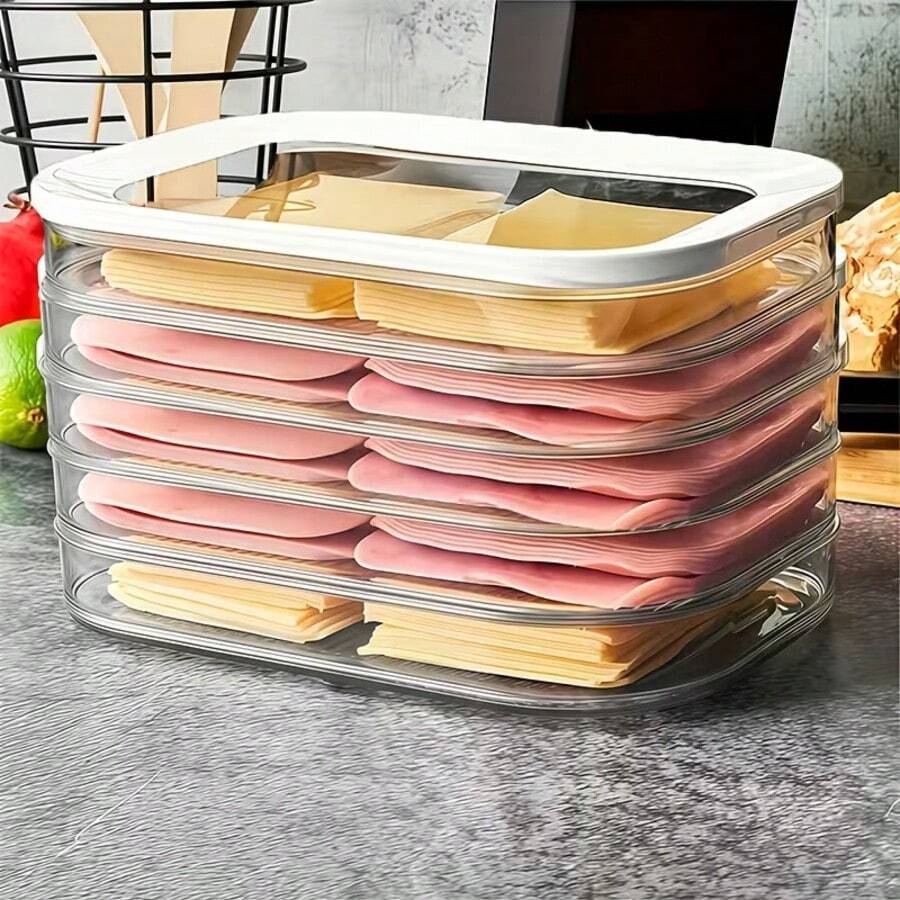 1 Set Stackable Food Storage Containers, Refrigerator Organizer Boxes, Leak-Proof Design, Suitable For Meat Storage, Ready-To-Eat Food Portioning, Featuring Leak-Proof Stackable Design