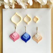 3件套复古风格聚合物粘土模具切割器套装，DIY珠宝制作工艺工具套装，适用于粘土塑形和手工珠宝制作，派对和节日主题 - 黃色 - 查看 7