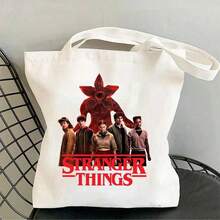 DOBBLE 1 chiếc túi tote vải canvas in hình phiên bản cuối cùng mùa 5, túi đeo vai thời trang dành cho học sinh, kiểu dáng ngẫu nhiên, thích hợp làm quà tặng năm mới, ngày Valentine, lễ Phục sinh. - Nhiều màu - Xem 2