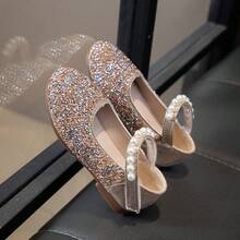 Zapatos planos con y brillo para niñas, cómodos y versátiles - Dorado - Ver 6