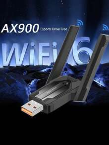 WiFi 6 Driver-Free Dual-Band 5G Network Card, Bluetooth 5.4 Dual-In-One Design, 1300Mbps High-Speed USB Receiver, Plug And Play For Enjoying Ultra-Fast Network, Making Wireless Connection Of Computer More Convenient And Efficient. - Black - View 3
