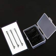 50pcs Studio Black U-Shaped Wavy Clips, Thickened Hair Clips, Bun Fixing U-Shaped Hairpins, Hair Accessories - Multiple Styles - View 7