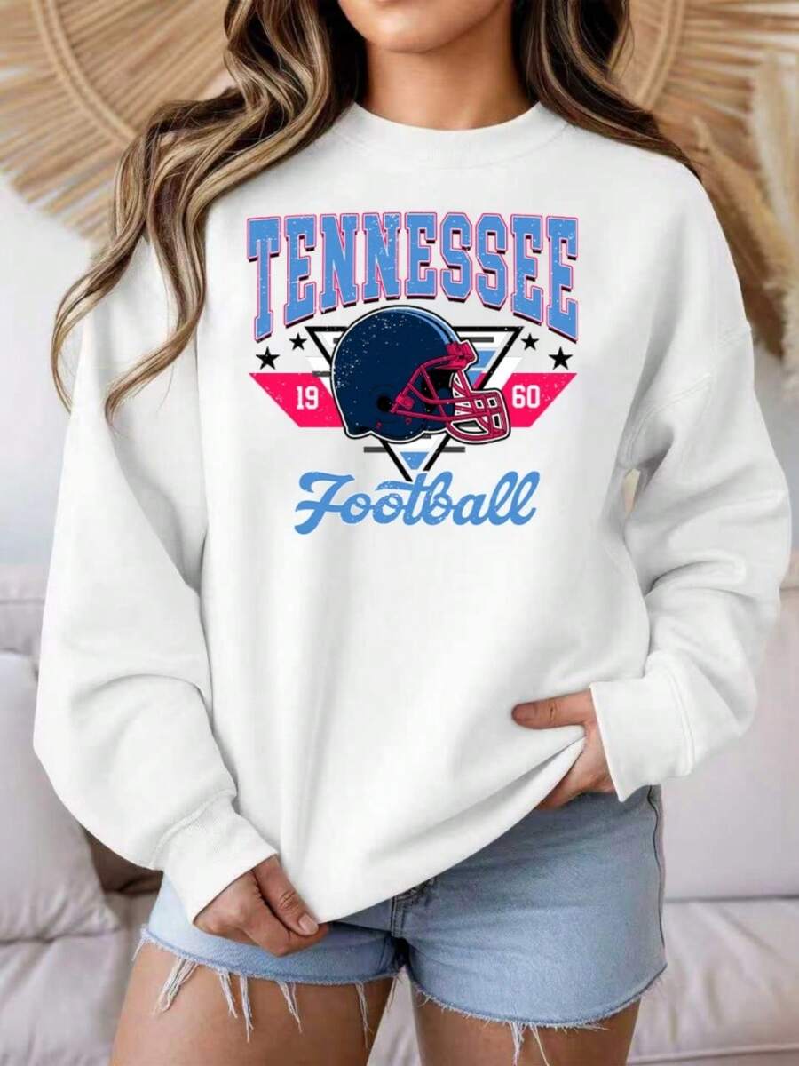 Tennessee Sweatshirt, Tennessee Graphic Tee, Tennessee T-Shirts, Tennessee Travel Gift, Retro College Football Game Day Tee (2) - trắng - Xem 1
