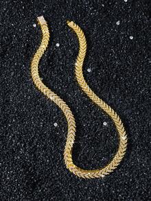 1 Set Men's Full Diamond Fish Tail Splice Chain Necklace And Bracelet Set - Style a - View 5