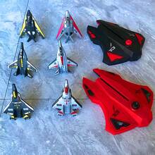 Lanzador de 6 aviones, juguete de lanzamiento simple, serie militar, lanzamiento de aviones para dos jugadores, regalo para niños, regalo de Navidad - Negro - Ver 2