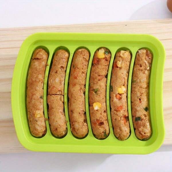 1pc Silicone Sausage Mold With Lid - For Hot Dogs, Essential Kitchen Baking Tool For Sausage Making