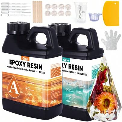 SMI Fine Bộ nhựa Epoxy tỷ lệ 1:1, công thức mới, nhựa Epoxy trong suốt chống ố vàng, thích hợp cho khuôn đúc, làm đồ trang sức nghệ thuật từ nhựa.