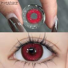 Eyeshare 2pcs Halloween Costume Cosplay Color For Eyes Natural Colored Pupils For Eyes Red Lenses - Red - View 4