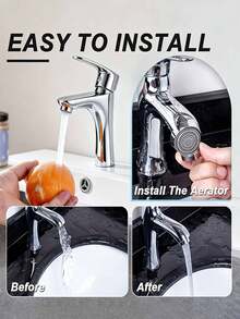 3pcs Stainless Steel Faucet Aerator - Easy Installation, Water Flow Control Anti-Splash, Suitable For Kitchen, Bathroom And Bar Sink, Fashionable Metal Mesh Design - Random Style - One Size Fits All - View 3