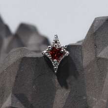 1件时尚简约星心钻石不锈钢耳环，适合女性日常佩戴 - 星星 - 查看 6