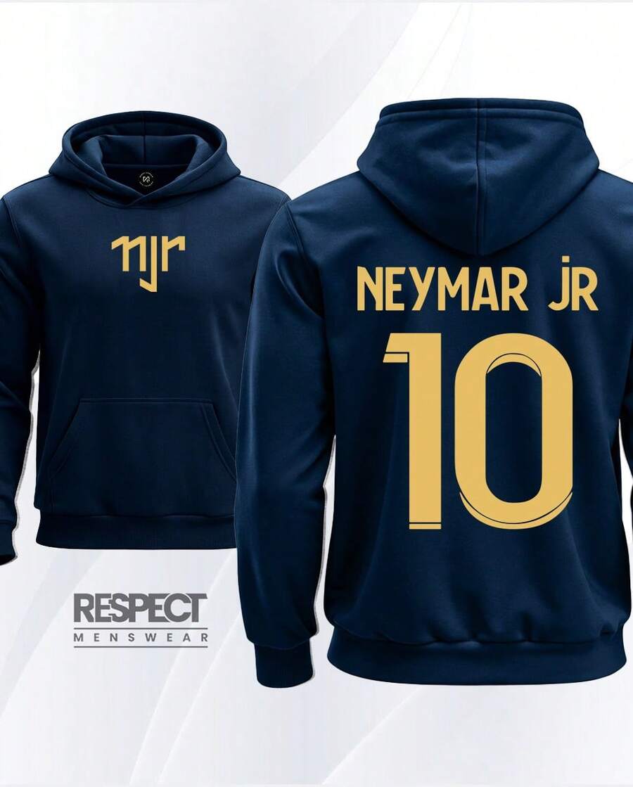 Men's NJR Football Sweatshirt. Expensive Player With Hood. - 藏蓝色 - 查看 1