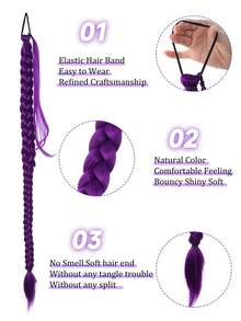 Tóc giả đuôi ngựa bện bằng sợi tổng hợp, kiểu Âu và Mỹ, đuôi ngựa quấn quanh, kiểu tóc tết võ sĩ quyền anh, dây buộc tóc, đuôi ngựa dài, cô gái ngọt ngào và cá tính, đuôi ngựa bện trông như thật. - Nhiều màu - Xem 2