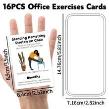 16Pcs Desk Chair Workout Cards For Office, Chair Exercises For Seniors, Desk Workout Cards With Illustrated Stretches, Office Fitness Cards For Desk Workouts, Chair Yoga Cards For Seniors, Home Workout, Desk Exercise, Fitness Gifts - View 2