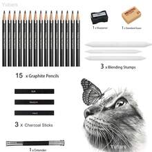 专业素描铅笔套装，便携式户外绘画工具套装，送给艺术家、学生和绘画初学者的最佳礼物 - 套裝 - 查看 9