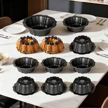 Non-Stick Indented Mini Cake Mold, Made Of Carbon Steel Metal Tube Baking Mold With Floral Cake Design - View 10